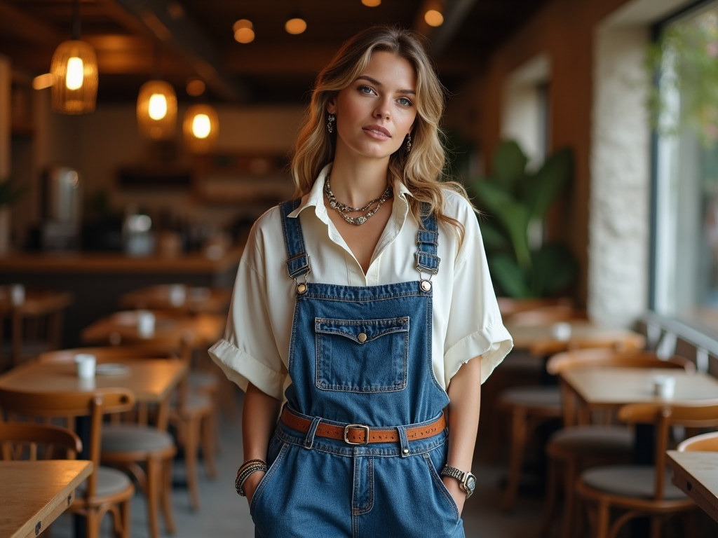 sebigaz.ro | Salopetă din denim și bluze oversize: Cum să le porți împreună